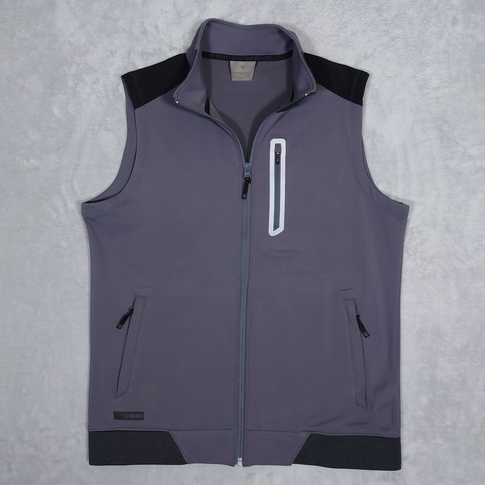 Rhone Commuter Performance Vest Mens M Gray Full Zip Golf Jacket Activewear